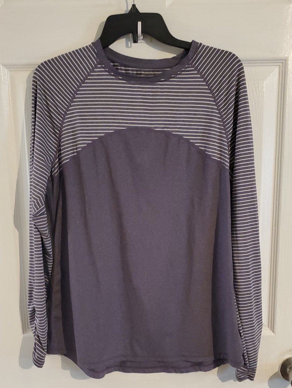 Avia Purple Stripe Raglan Long Sleeve Top